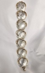 Vtg ART Link Bracelet Silver Gold Tone 1980s Geometric Jewelry Very Good