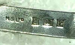 H.S.Ltd Tulip Repousse Sterling Silver Child Expandable Bangle Bracelet Vintage