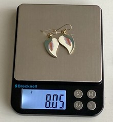 Vintage Laurel Burch Earrings CALLA LILY Flower 1.75” Gold Multi Color Ladies 8g