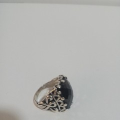 925 Sterling Silver Black Stone Vintage Gothic Ring Size10us 13.28g