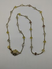 Vintage Monet Lavender, Pale Yellow and Clear Crystal Chain Necklace