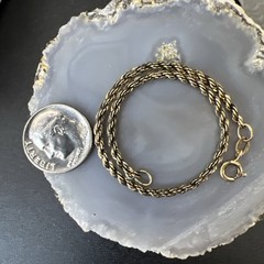 925 Sterling Silver VTG Bracelet ~ Danecraft ~ 2.5mm Rope Chain ~ 7″ ~ 2.9g