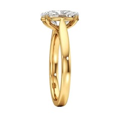 14K Yellow Gold Fn Lab Grown Diamond Solitaire Engagement Ring Oval 1.50 Carat