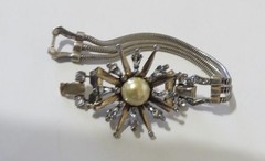 Vintage Jomaz Joesph Mazer Sterling Rhinestone Atomic Burst Bracelet
