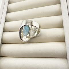 JTV Larimar Ring Sterling Silver Blue Caviar 925 Pectolite Size 10 BBJ Box