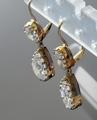 Drop Dangle Crystal Royal Pear Drop Earrings Nolan Miller Glamour Collection VTG