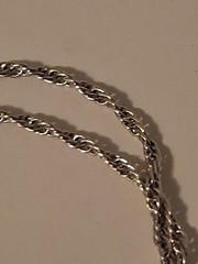 Vtg Monet Charm Necklace Silvertone+3 Charms+Beaded Spacers Signed 30″ 1980’s