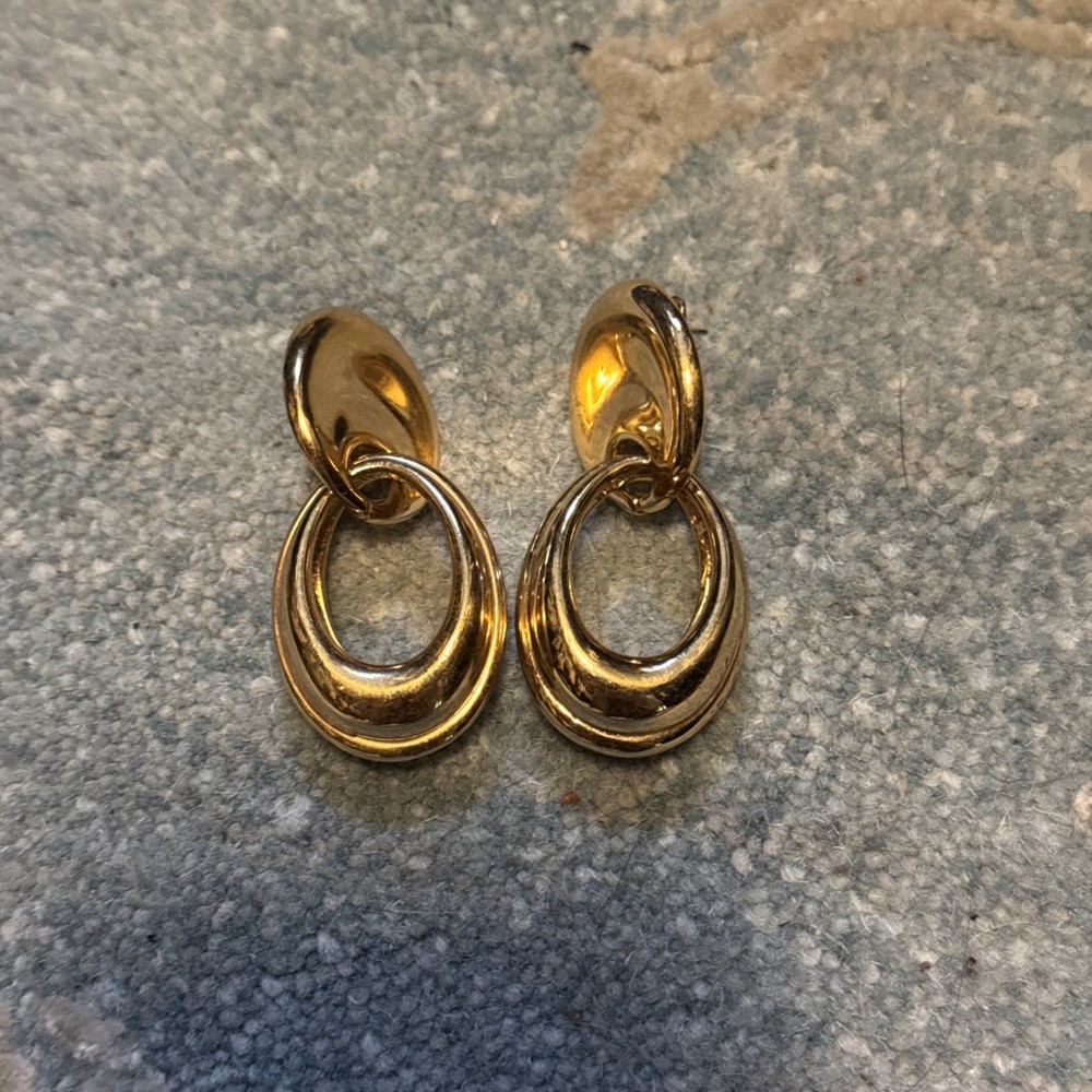 VINTAGE GIVENCHY NY PARIS GOLD TONE DOOR KNOCKER PIERCED CHUNKY 33.4GR