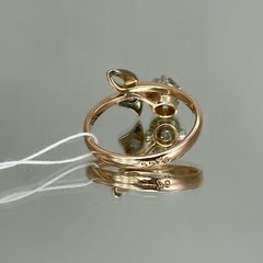 Vintage Original Natural Diamond Rose & White Gold Ring 583 14K Kyiv 1985 3,32 g