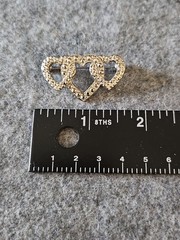 3 Interlocking Heart Pin/ Brooch. Silver Tone. Mother’s Day, Birthday Gift