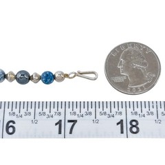 Vintage Sterling Silver 925 Multi Gemstone Beaded Necklace 17.5″