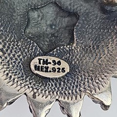 Vintage Mexico Sterling Silver 925 Starburst Brooch Pin Oxidized Artisan 1.25 in