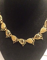 Vintage Necklace Gold Tone 15.5 Inches Long. Brass.