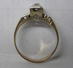 VICTORIAN ANTIQUE 14K GOLD .18ct. OLD EUROPEAN DIAMOND BAND RING SIZE 5.75
