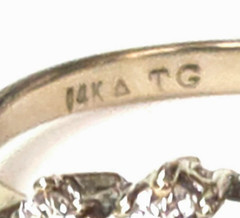 14k White Gold Sapphire & Diamond Ring Size 5.25