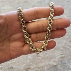 Vtg Sterling Graduated Rope Twist necklace 16.5″ 20.5 gm Italy