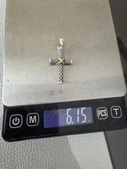 Lagos Sterling Silver 18K Gold Caviar Cross Pendant