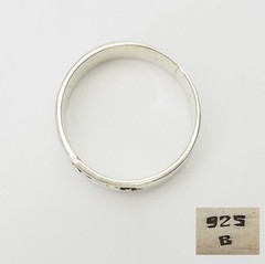 Vintage sterling silver Native American pueblo wide band signed ring sz 11.75