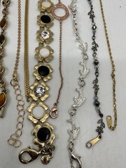 Estate Jewelry Lot 20 Tennis Style Bracelets Rhinestones Gemstone Monet Sterling