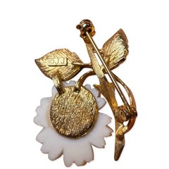 Vintage Bee & Daisy Brooch Lot 8pc JJ AJC Rhinestone Enamel Figural Gold