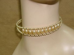 VINTAGE 1970-80’S ERA CREAMY FAUX PEARL CHOKER NECKLACE! 11 1/2″