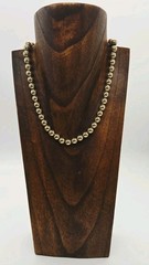 Monet Gold Tone Ball Necklace Collar Signed 80’s style Couture Vintage 17 in