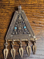 VINTAGE ISRAELI ISRAEL NECKLACE PENDANT BROOCH STER. SILVER .925 HANDMADE