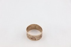 Victorian 10K rose gold BAND ring Wide Leaf Leaves Flowers Vines 3.1 g sz 7