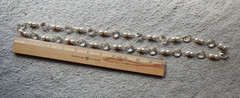 Vintage Gold Tone Faceted Crystal Pearls No Clasp Necklace 34″