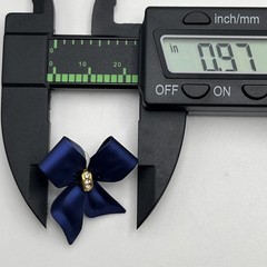 Tona Bow Brooch & Pierced Earrings Set Blue Clear Rhinestone