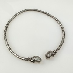 Vintage Sterling Silver African Head Cuff Bracelet Caribbean Tourist Jewelry 7.5