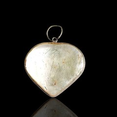 Vintage Sterling Silver 925 Bezel Set Rutilated Quartz Heart Pendant