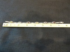 #656–VINTAGE STERLING SILVER HAN-925-BRACELET–6-STONES