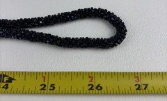 Vintage 1920’s Art Deco Irridescent Black Glass Beaded Sautoir Flapper Necklace