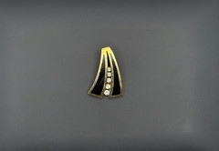 VINTAGE Bernard K. Passman 18K Black Coral & Natural Diamonds Pendant 6 Grams