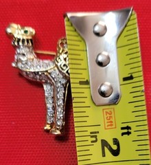Rhinestone CAMEL Vintage Brooch Pin Statement 1.5 in.x 1.5 in. Gold Tone