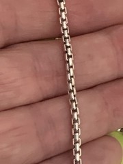 Vintage 925 Italy Sterling Silver Venetian Box Link Chain Necklace 32 In