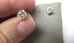 Beautiful 2.30 ctw Diamond Stud Earrings 18k White Gold SI3- I1 J/K MAKE OFFER