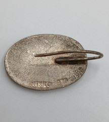 VTG 925 Mexico Oval Oxidized Gray 1in Earrings Sterling Silver 13g Rustic Estate