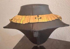 Les Bernard Jeweled Cabochon Egyptian Inspired Gold-Tone Finish Collar Necklace