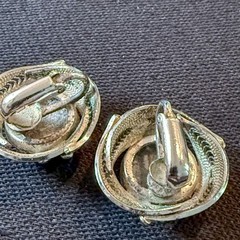Vintage Sorrento Sterling Hematite Necklace & Clip Earrings Filigree Set
