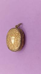 Antique Mourning Hair Locket Pendant Blue Enamel Victorian Vintage NO TARIFF