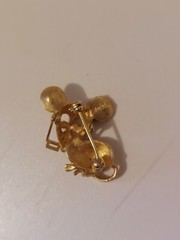 AVON Goldtone Mouse With Eye Glasses And Rhinestone Eyes