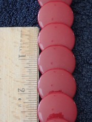Vintage Trifari Burgundy Circle Lucite Necklace 27”