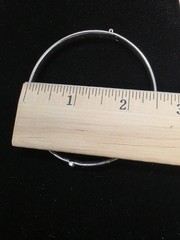 1950s White Silver Tone Bangle Bracelet Vintage Polished Brushed