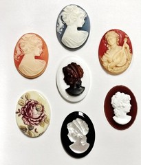 15 Vintage Assorted Resin Acrylic Cameos – DIY Jewelry Making & Repair Craft C80