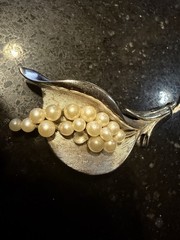 Trifari Pin One Missing Pearl