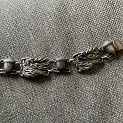Vintage McClelland Barclay Sterling Acorn Leaf Bracelet As Is