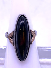 Vintage UNCAS sterling silver and 10k gold Tiger’s Eye Ring size 5