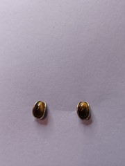 Vintage Avon 14K Gold Filled Tiger’s Eye Stud Earrings – Excellent Condition